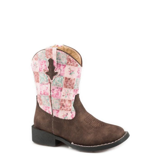 ROPER TODDLER BOOTS - FLORAL SHINE BROWN/PINK - City and Country