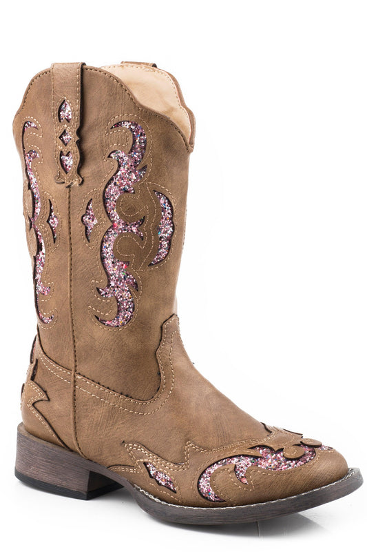 ROPER KIDS BOOTS - GLITTER GYPSY TAN/PINK - City and Country