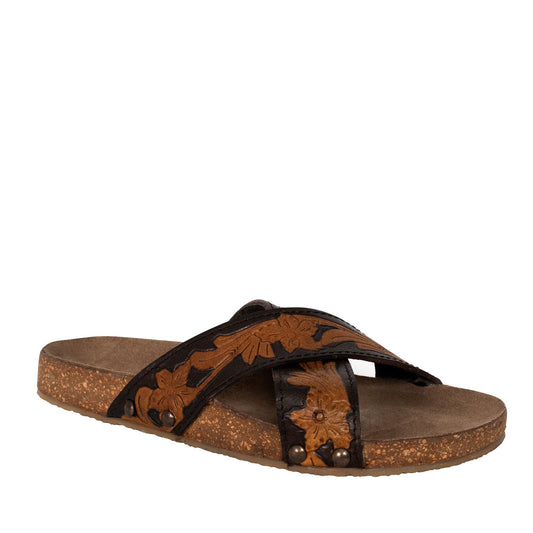 ROPER - WOMEN'S DELANEY SANDAL - TAN TOOLED