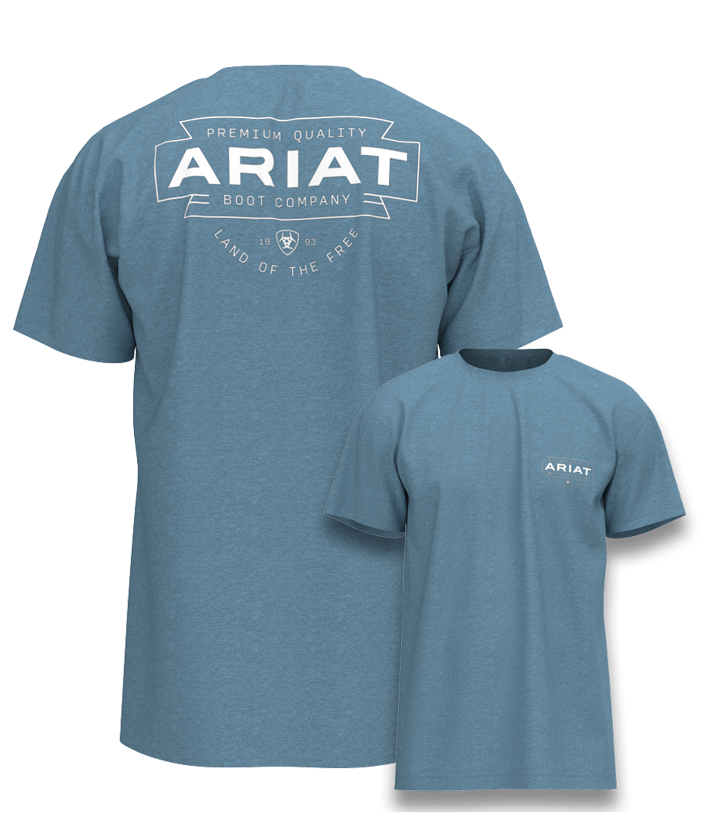 Ariat - Shirt - Mens - Southwest Simple Tee - Sky Blue Heather
