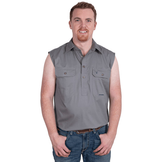 JACK - SLEEVELESS WORKSHIRT - STEEL GREY - City N Country